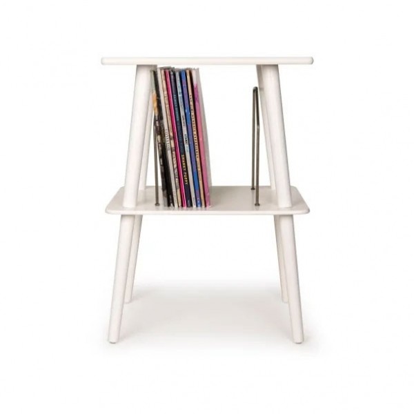 Crosley Manchester Turntable stand with Vinyl Storage, White