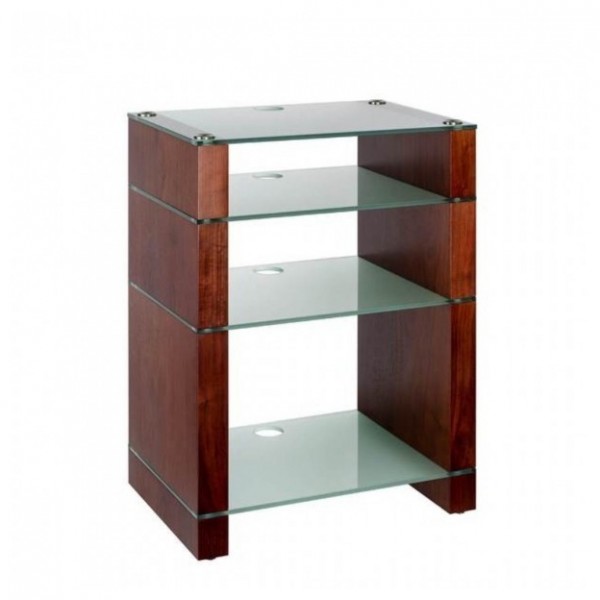 DISC Blok STAX 810X 4 Shelf Hi-Fi Rack w/ Etched Glass, Walnut at AV.com