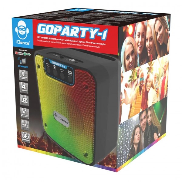 iDance GoParty Rechargeable Bluetooth Speaker with Disco Lights