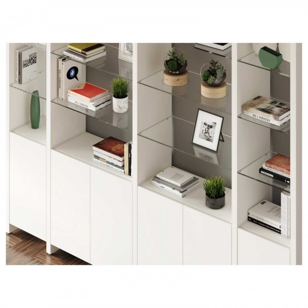 BDI Linea 5801A Satin White Single Width Bookshelf Add On