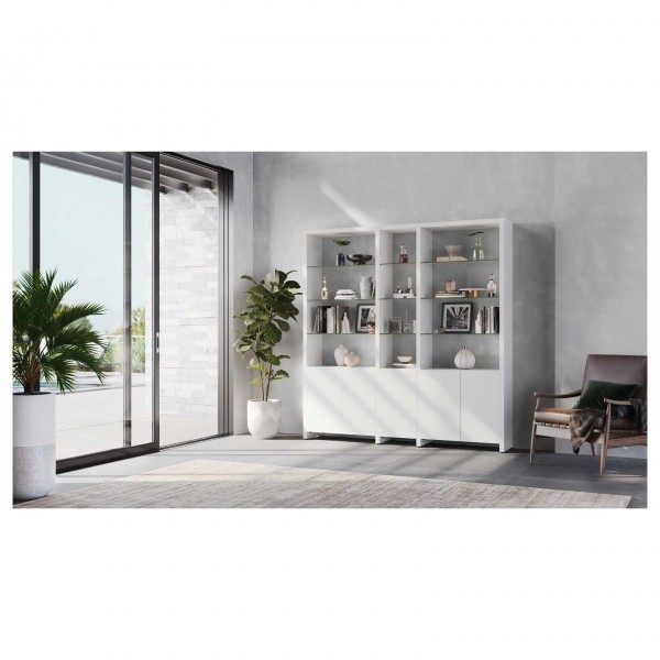 BDI Linea 5801A Satin White Single Width Bookshelf Add On