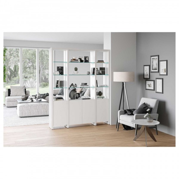 BDI Linea 5801A Satin White Single Width Bookshelf Add On
