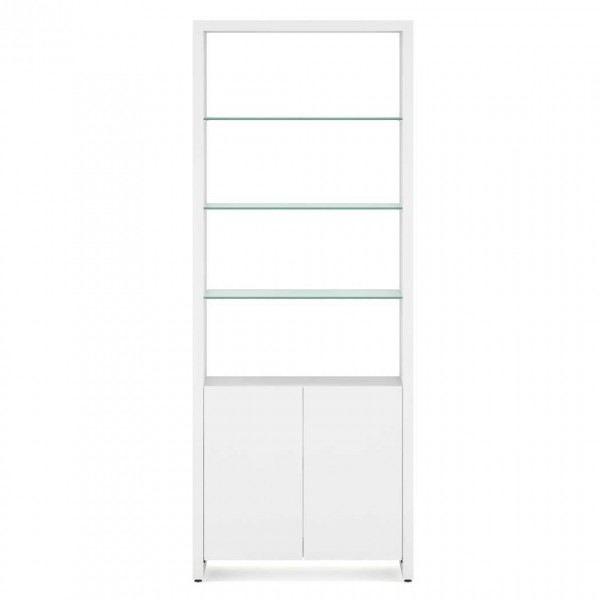 BDI Linea 5802 Satin White Double Width Bookshelf Unit