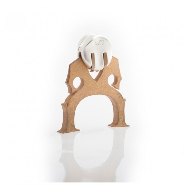 WMutes Metal Cello Practice Mute - On bridge