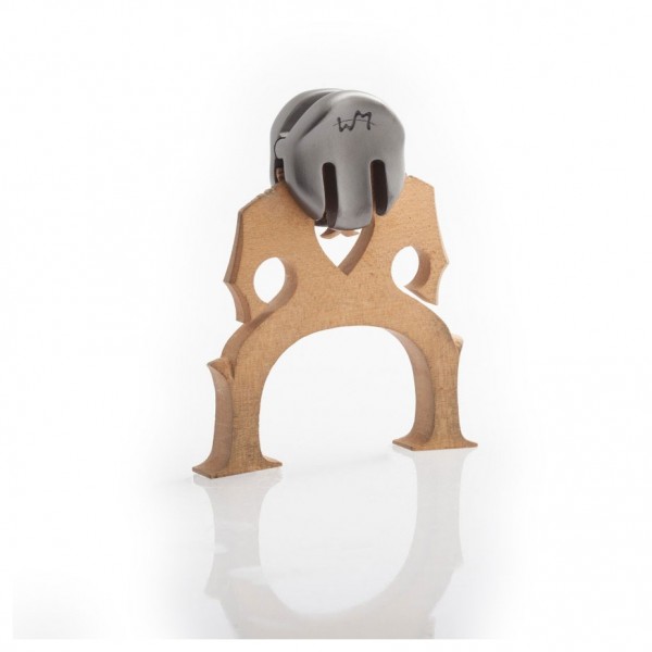 WMutes Metal Cello Practice Mute - On bridge