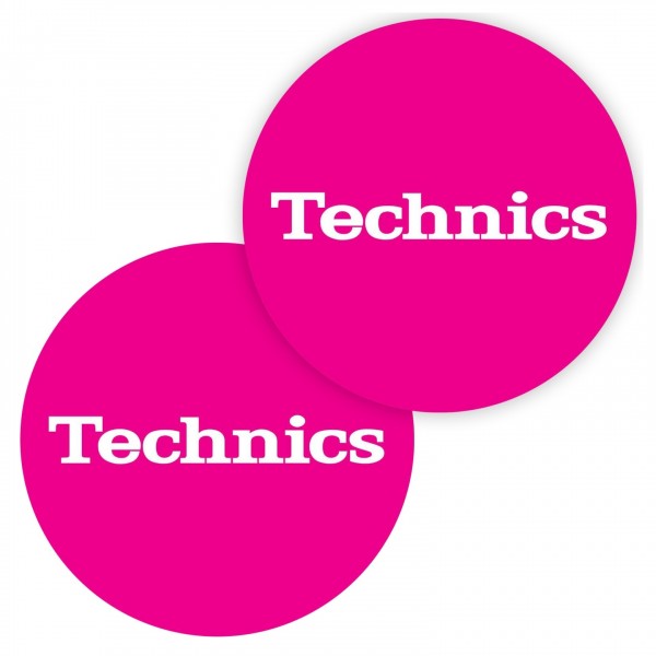 Technics Slipmat Simple 5, White on Pink - Pair