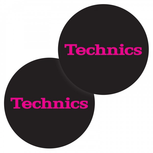 Technics Slipmat Simple 3, Pink on Black - Pair