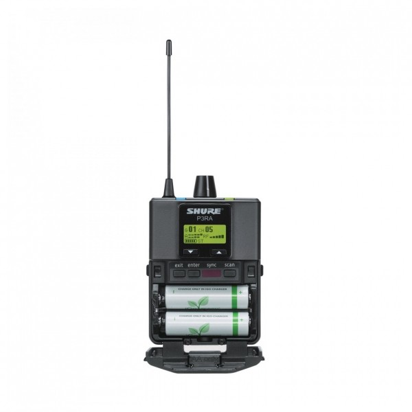 Shure PSM300 Wireless IEM System, Including Premium Metal Receiver - Receiver, Front Open