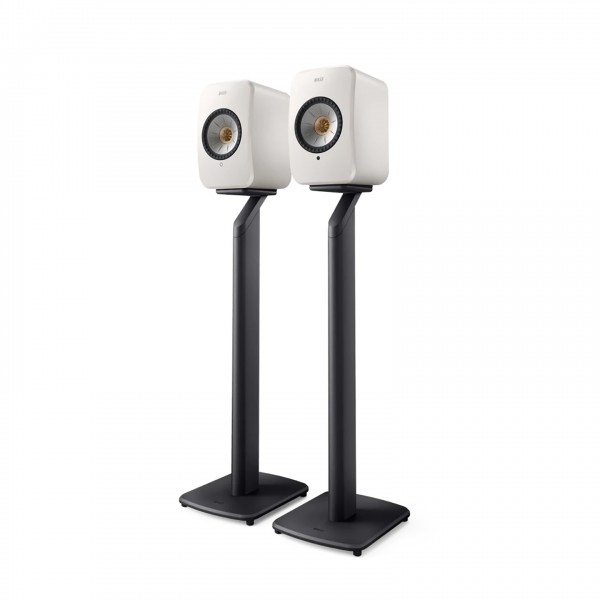 KEF S1 Slate Grey Floor Stands with white KEF LSX II