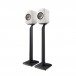 KEF S1 Slate Grey Floor Stands with white KEF LSX II