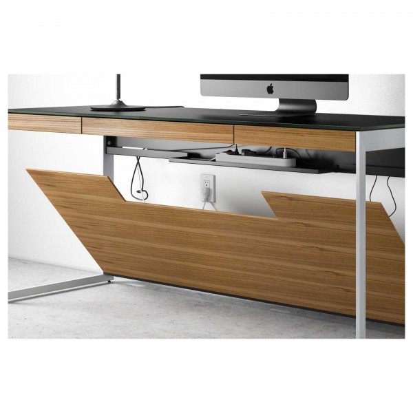 Sequel 20 6101 Desk Natural Walnut w/ Satin Nickel Legs