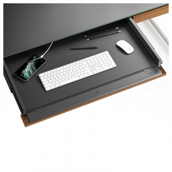 Sequel 20 6101 Desk Natural Walnut w/ Satin Nickel Legs - Drawer