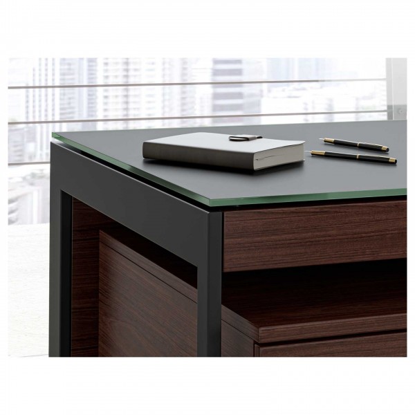 BDI Sequel 20 6101 Desk Chocolate Stained Walnut w/ Satin Nickel Legs