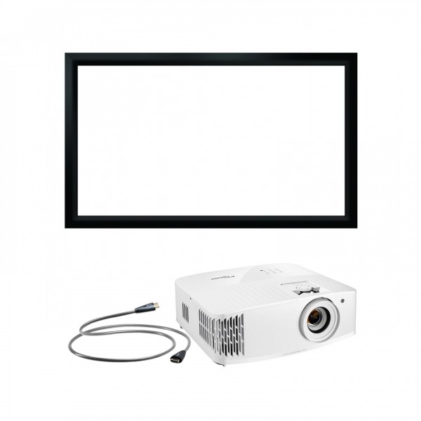 Optoma UHD55 Projector, HDMI Cable & 92" Spitfire Screen Package