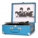 Crosley Anthology Turntable - Beatles - Blue - Angled Open (Record Not Included)