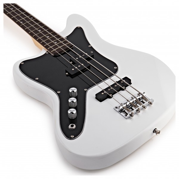 Seattle Left Handed Bass Guitar by Gear4music, White
