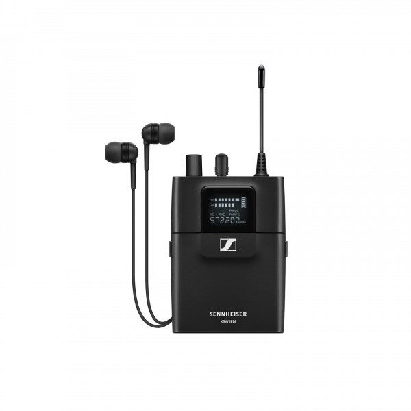 Sennheiser XSW IEM SET Wireless In-Ear Monitor System, E Band - Receiver, Front with Earphones