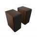 Klipsch RP-600M MKII Bookshelf Speakers (Pair), Walnut from above with magnetic grilles