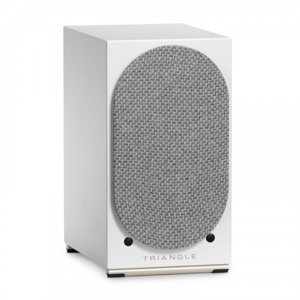 Triangle AIO Twin Bookshelf Speakers Left Speaker Side Angle Frost White