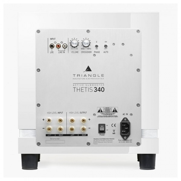 Triangle Thetis 340 Subwoofer White Back Angle
