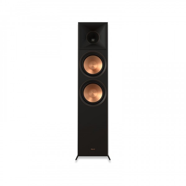 Klipsch RP-80060FA MKII Floorstanding Speakers (Pair), Walnut front view with tweeter and woofers