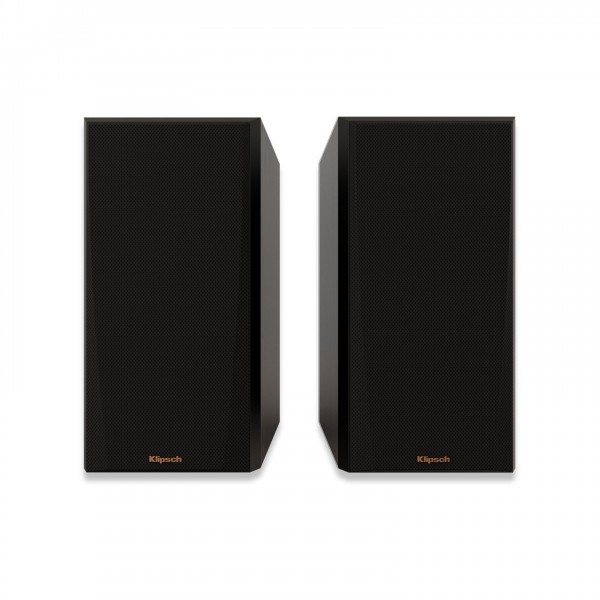 Klipsch RP-500M MKII Bookshelf Speaker (Pair), Ebony front view with magnetic grilles