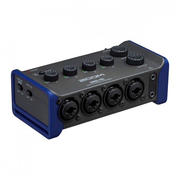 Zoom AMS-44 Audio Interface for Music and Streaming - Angled