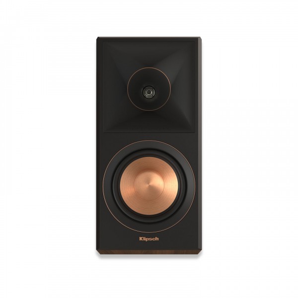 Klipsch RP-500SA MKII Dolby Atmos Surround Speaker (Pair), Walnut top view of woofer and tweeter