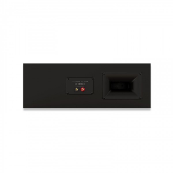 Klipsch RP-500C MKII Centre Speaker (Single), Ebony rear view with Tractrix rear port and binding posts