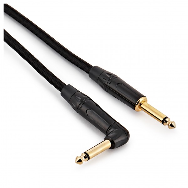 6.35mm TS Jack - 6.35mm TS Jack Braided Right Angled Pro Cable, 6m