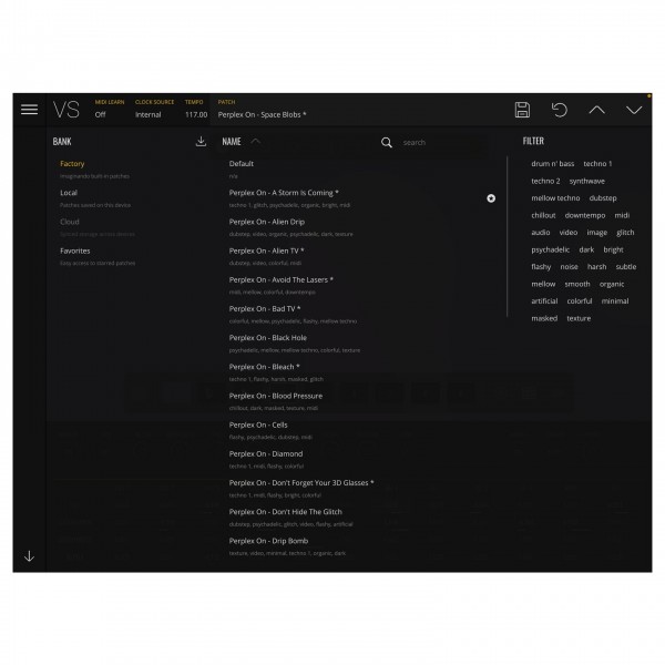 Imaginando VS - Visual Synthesizer - Main interface 2