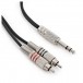 Dual TS 6.35mm Jack to Dual RCA Phono Pro Cable, 1m