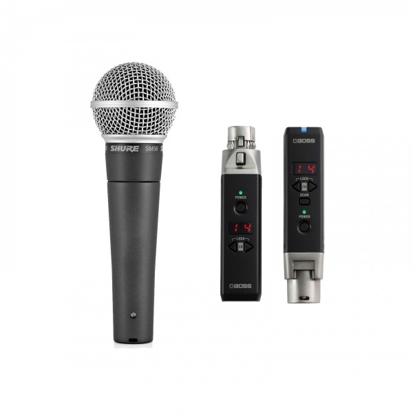 Shure SM58 Dynamic Vocal Microphone with Boss Digital Wireless System - main