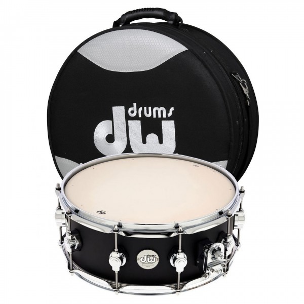 DW Design Series, 14" x 5.5" Snare Drum, Black Satin & Case