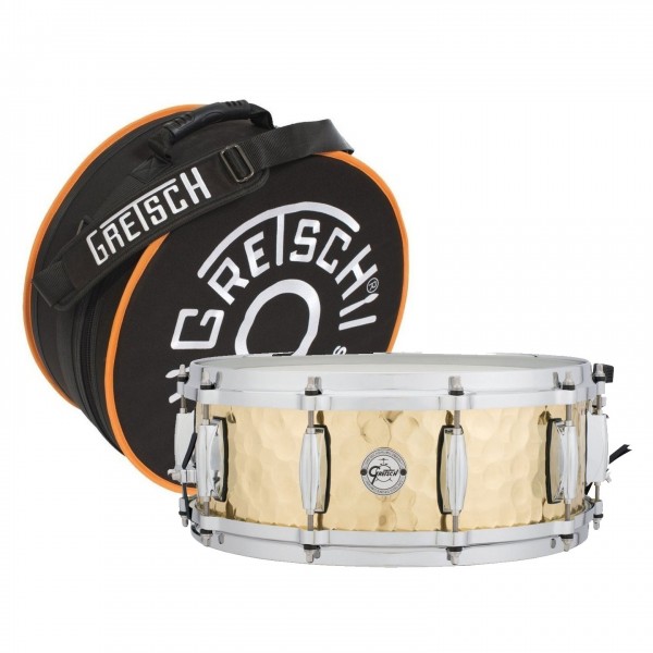 Gretsch Full Range 14" x 5" Hammered Brass Snare Drum & Bag