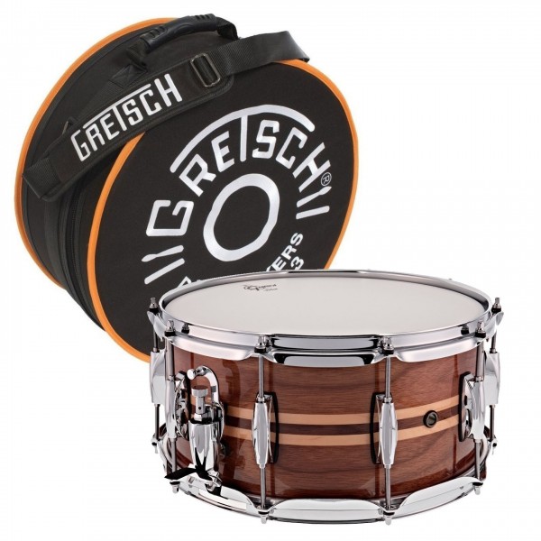 Gretsch 14" x 6.5" Silver Series Snare Drum, Walnut Maple Inlay & Bag