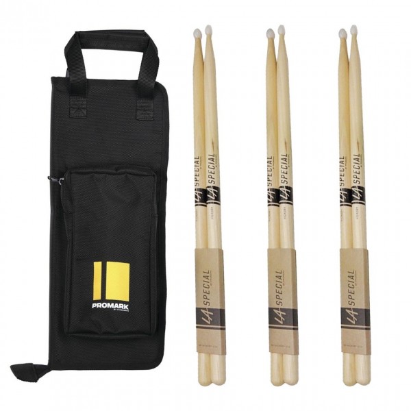 Promark Stick Bag & LA 7A Nylon Tip Drumsticks Bundle