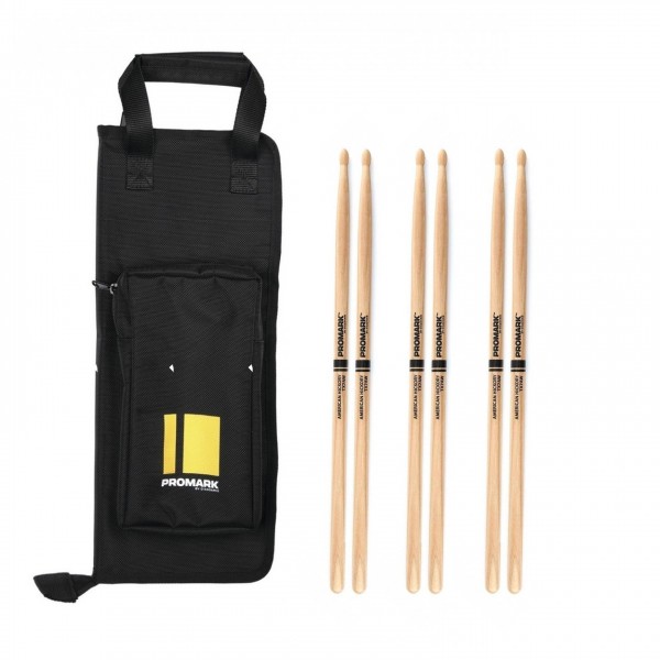 Promark Stick Bag & 7A Hickory Drumsticks Bundle