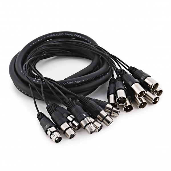 8 x XLR (M) - XLR (F) Cable Loom, 3m
