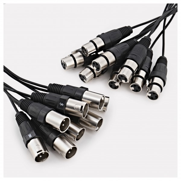 8 x XLR (M) - XLR (F) Cable Loom, 3m
