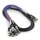 8 x XLR (F) - TRS 6.35mm Jack Cable Loom, 3m