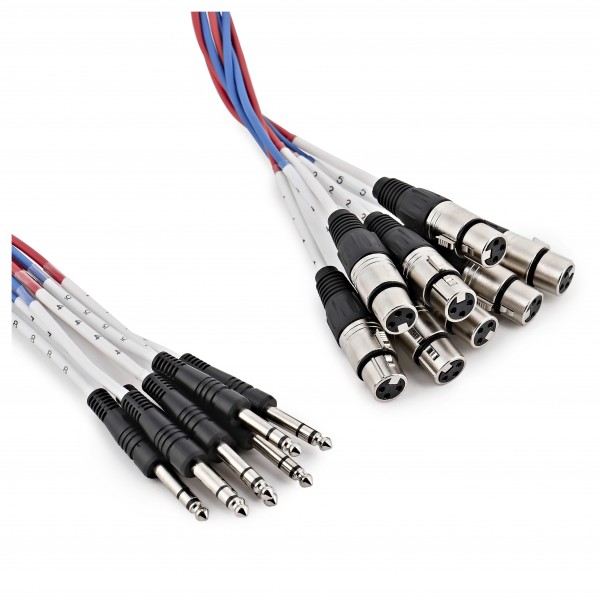 8 x XLR (F) - TRS 6.35mm Jack Cable Loom, 3m