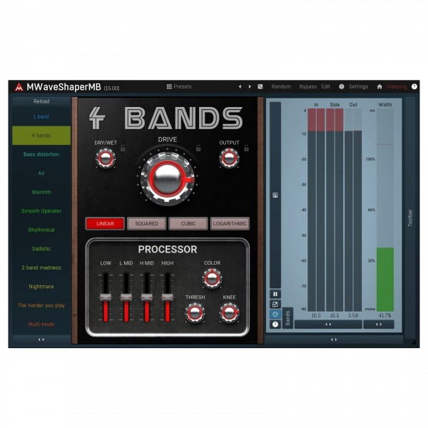 Melda MWaveShaperMB - Four band Distortion 
