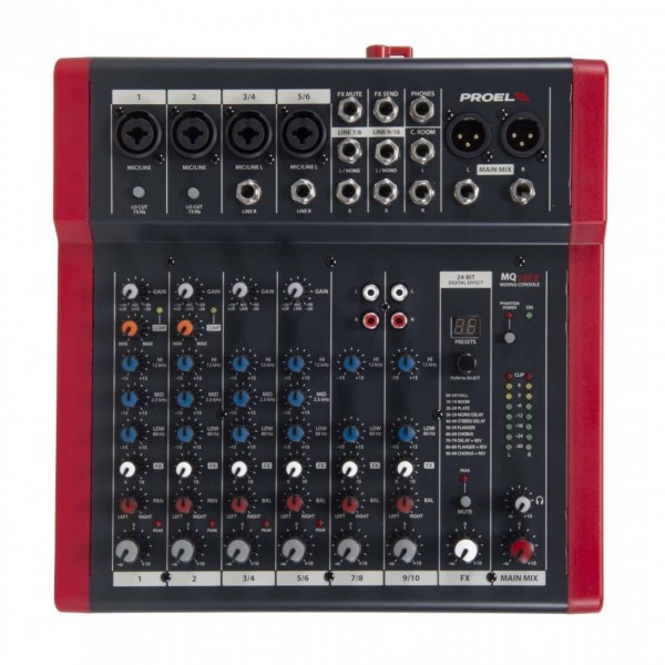 Proel MQ10FX 10 Channel Analog Mixer - Top