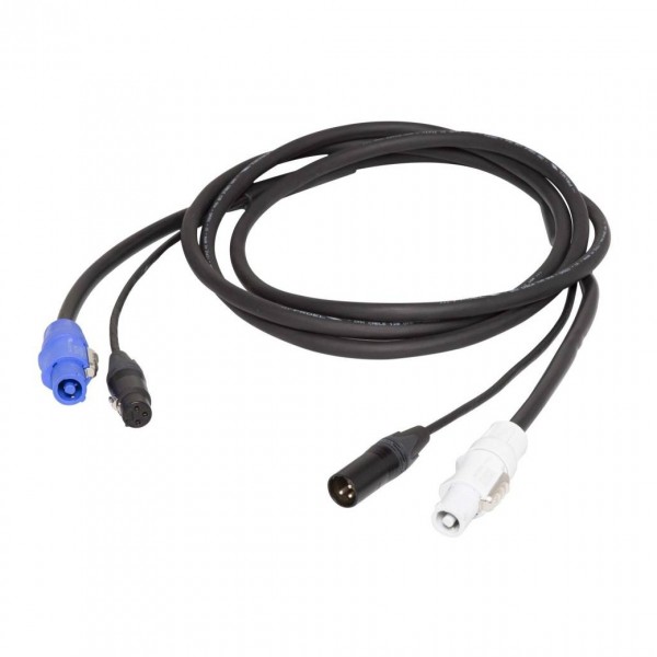 Proel 3 Pin XLR DMX and Powercon Power Hybrid Cable, 5m