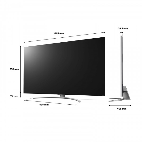 LG 75QNED996QB 75 8K HDR QNED MiniLED Smart TV Dimensions
