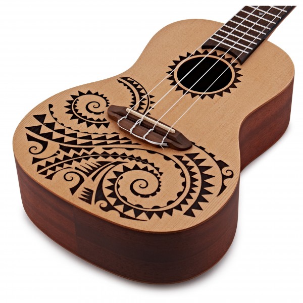 Luna Tattoo Concert Ukulele, Spruce