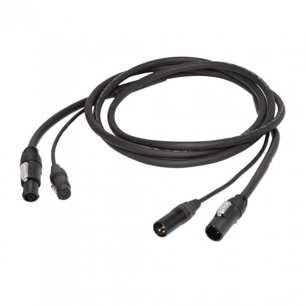 Proel 3 Pin XLR DMX and Powercon True 1 Power Hybrid Cable, 2m