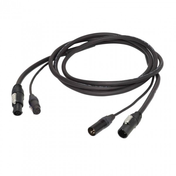 Proel 3 Pin XLR DMX and Powercon True 1 Power Hybrid Cable, 5m