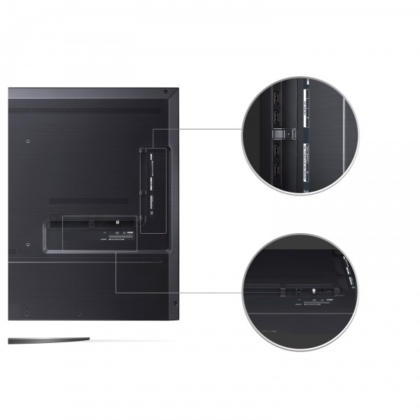 LG 55QNED866QA 55 inch Smart TV, rear view and connections